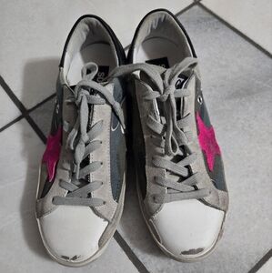 Golden goose camo pink superstar sneakers